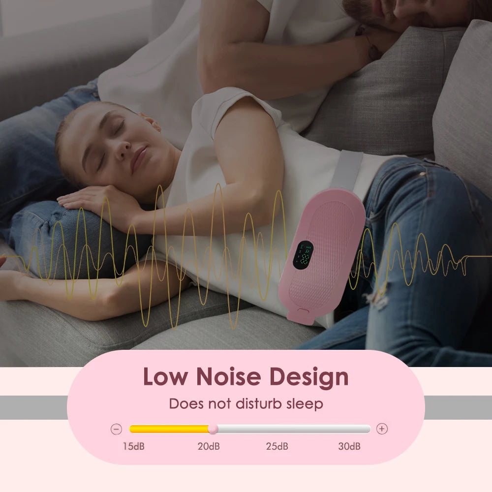 Heated Massage Warming Palace Belt Electric Period Cramp Massager for Menstrual Waist Stomach Abdominal Vibrating Heating Pad