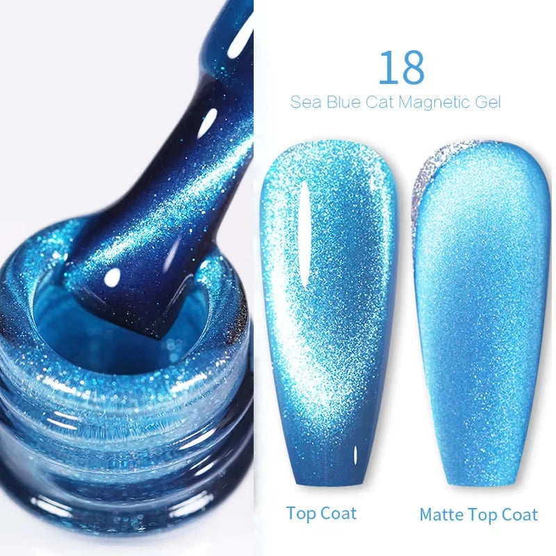 BORN PRETTY Sparkling Glass Bead Cat Magnetic Gel Nail Polish Flash White Spar Red Color Semi Permanent Soak Off UV Gel Varnish