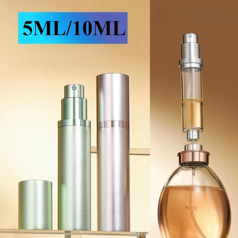 10ml 5ml Perfume Atomizer Portable Liquid Container For Cosmetics Traveling Mini Aluminum Spray Alcochol Empty Refillable Bottle