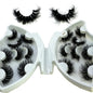 HBZGTLAD 5/8 Pairs of Natural Russian Striped Mink Lashes 3D False Lashes Volume Wavy False Lashes Eyelash Extensions Makeup