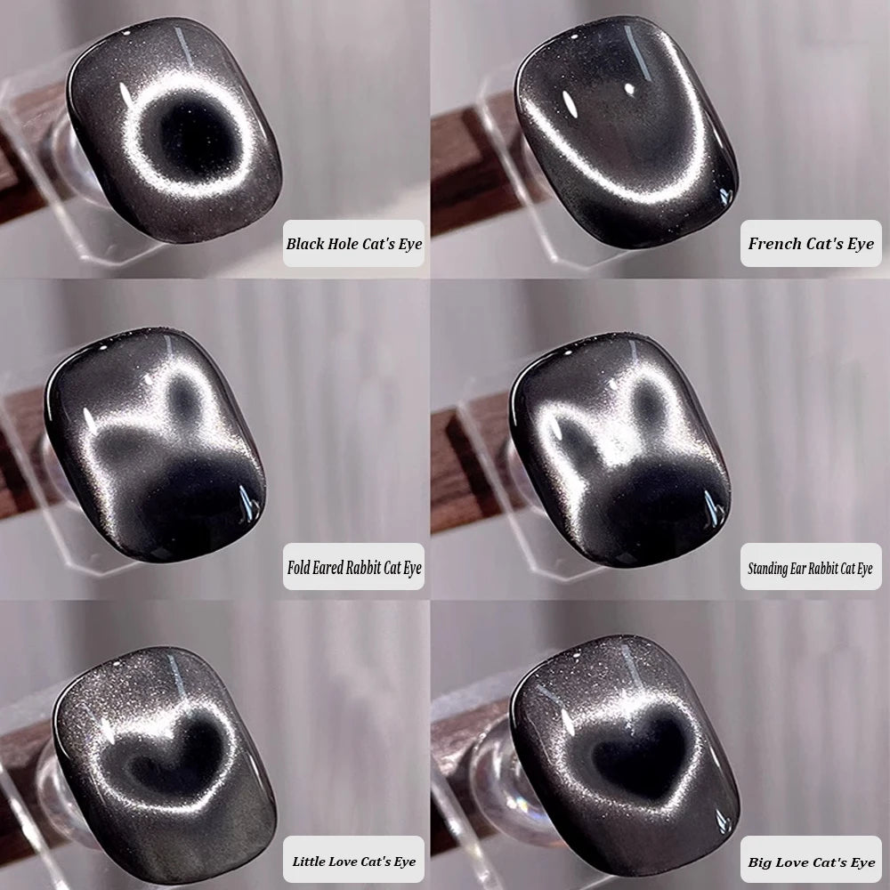 full Set Nail Art Cat Eye Magnet Auxiliary Tools For Black Hole Cat Eye&French&Love-heart&Rabbit Design Magnetic Cat Eye Gel