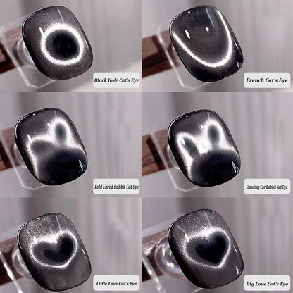 full Set Nail Art Cat Eye Magnet Auxiliary Tools For Black Hole Cat Eye&French&Love-heart&Rabbit Design Magnetic Cat Eye Gel
