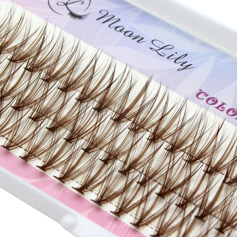 Moonlily Blue Purple Mix Color Lashes Cluster Eyelash Extension Natural Long Volume Effect Faux Bunche Individual Makeup Cilias