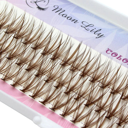 Moonlily Blue Purple Mix Color Lashes Cluster Eyelash Extension Natural Long Volume Effect Faux Bunche Individual Makeup Cilias