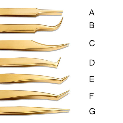 1PC Eyelash Extension Tweezers Lash Tweezer Applicator Extension Supplies Volume Professional Eyebrow Eyelash Gold Tweezers