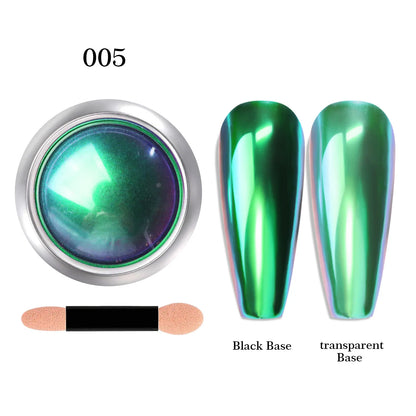 12-Color Glitter Magic Mirror Nail Powder Chameleon Aurora Pigments Multi-Chrome Shift Pigment Iridescent Rainbow Holo Nail Art*