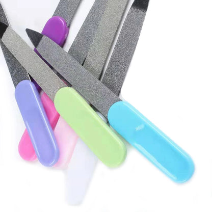 10 Pcs Stainless Dual Nail Files Metal Sanding File Pedicure Grooming For Professional Finger Toe Nail Care Manicure Tools Kits