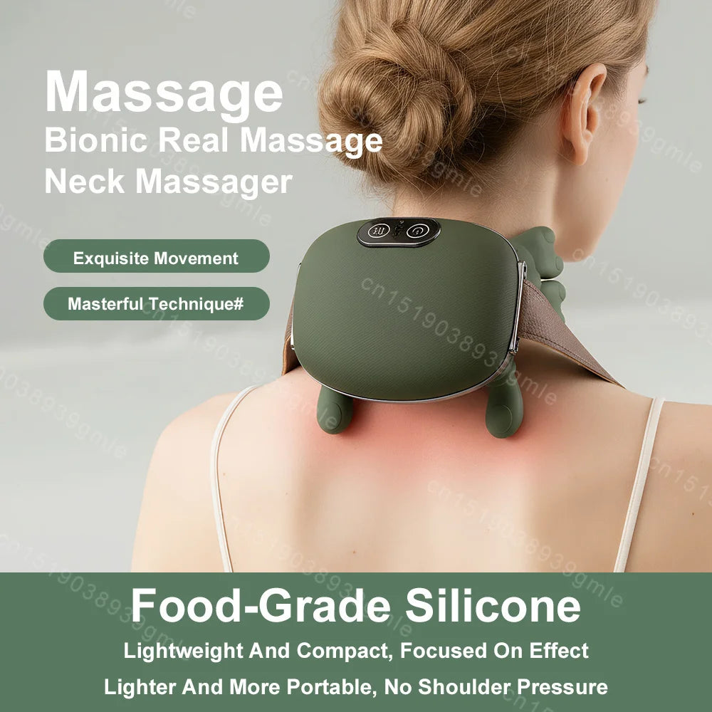 Electric Neck and Shoulder Massager Wireless Shoulder and Back Muscle Kneading Massage Shawl Neck Masajeador Relax Pain Relief