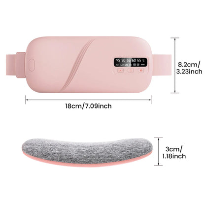 Heated Massage Warming Palace Belt Electric Period Cramp Massager for Menstrual Waist Stomach Abdominal Vibrating Heating Pad