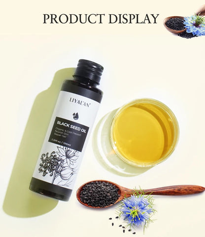 100ml Black Cumin Seed Oil For Hair Care Strengthen Conditions Scalp Cold Pressed Nourishes Nails Skin Hydration Body Massage