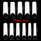 500/550pcs Water Pipe Square Shape Tips For Acrylic False Nail,XL Clear/Nature Half Cover False Nail Tips Extensions Capsules