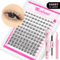 WOSHEER Lashes Cluster Kit Cat Lashes DIY Natural Eyelash Extension Kit Lash Bond & Seal Eyelash Clusters Set Makeup