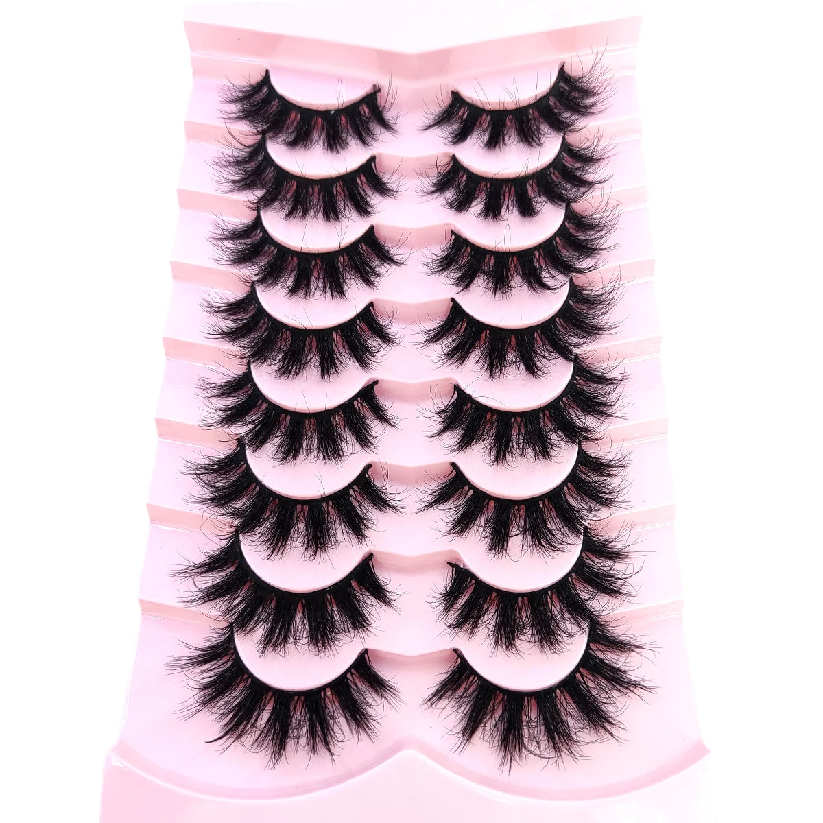 HBZGTLAD 5/8 Pairs of Natural Russian Striped Mink Lashes 3D False Lashes Volume Wavy False Lashes Eyelash Extensions Makeup