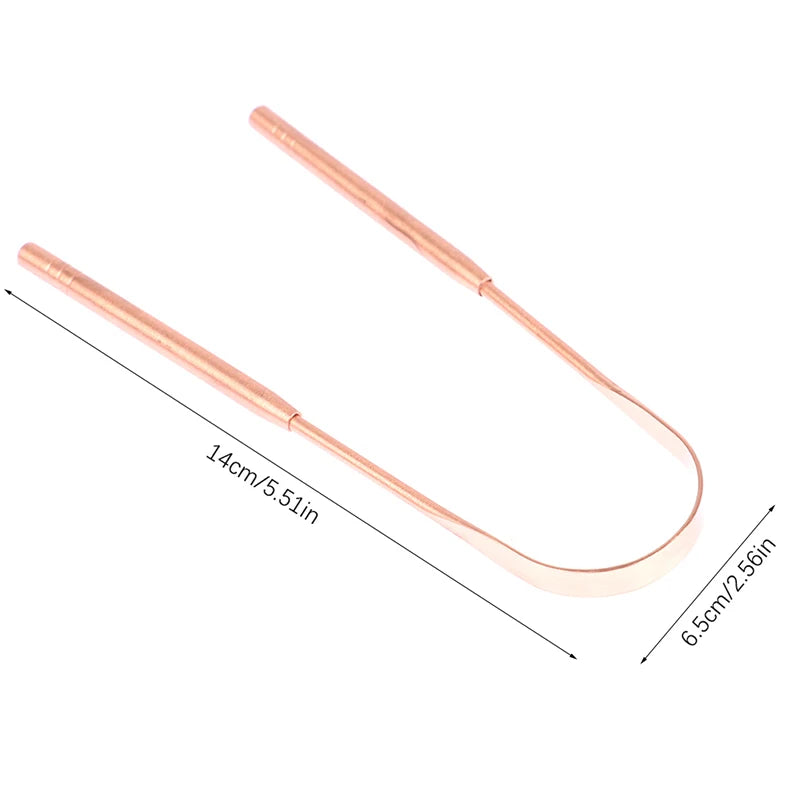 1PCS Copper Tongue Scraper Cleaner Scraper Toothbrush Dental Oral Care Hygiene Health Care Tool For Men Women
