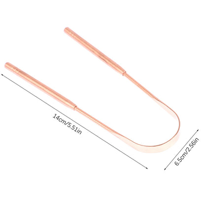 1PCS Copper Tongue Scraper Cleaner Scraper Toothbrush Dental Oral Care Hygiene Health Care Tool For Men Women