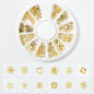 1 Jar Gold White Snowflake Christmas Nail Glitter Sequins 3D Snowflake Xmas Nail Winter DIY Decals Charms Nail Accessories Parts