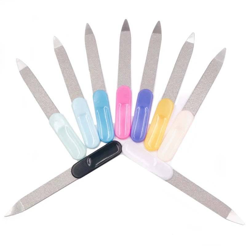 10 Pcs Stainless Dual Nail Files Metal Sanding File Pedicure Grooming For Professional Finger Toe Nail Care Manicure Tools Kits