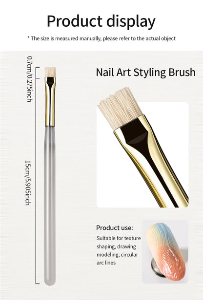 RSNAIL Nail Art Brush Multifunctional Stripe Liner Brushes Modeling Water Ripple DIY Design Hard Bristle Brush Nail Art Tools