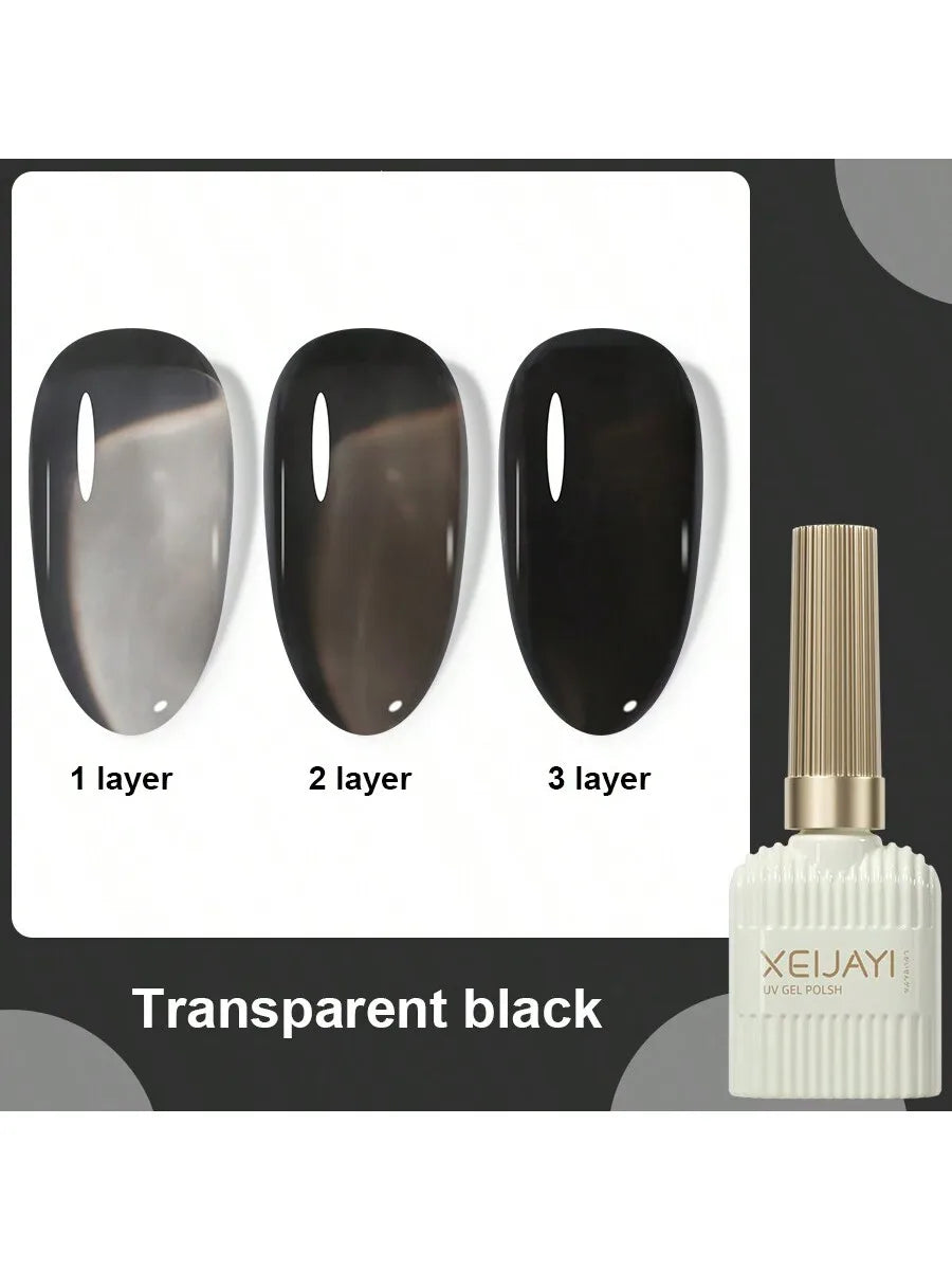 XEIJAYI 1Pc 15Ml Black Gel Nail Polish, All Seasons Nail Art, Soak Off Led Gel Nail Polish, Diy Home Salon Manicure,Nail Gifts