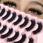HBZGTLAD 5/8 Pairs of Natural Russian Striped Mink Lashes 3D False Lashes Volume Wavy False Lashes Eyelash Extensions Makeup