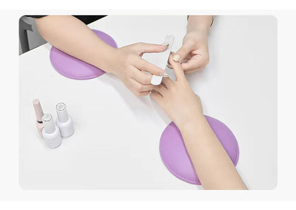 Round Microfiber Leather Elbow Rest Pad Professional Non-Slip Nail Technician Hand Rest Pillow for nail Salon Manicure Elbow Pad
