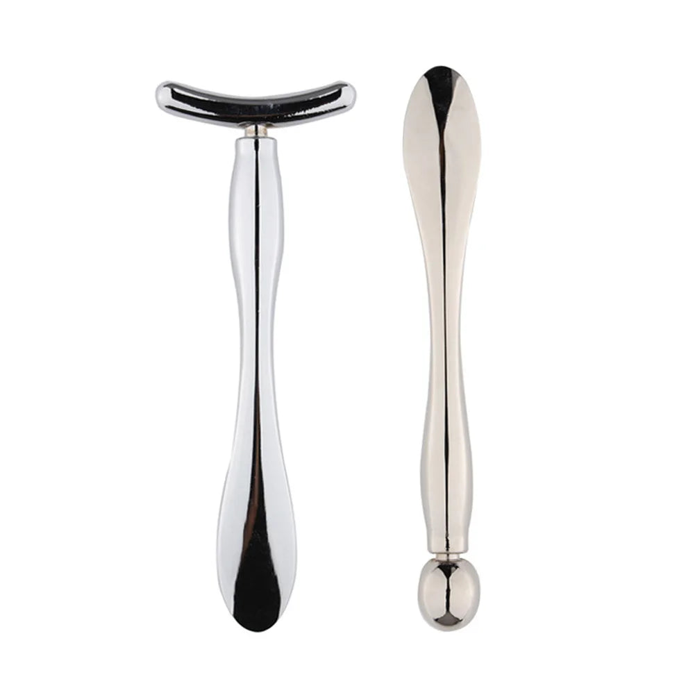 2in 1 Face Eye Massage Stick Eye Cream Applicator for Anti Wrinkle Dark Circles Facial Lifting Mixing Spatulas Scoop Mini Spoon