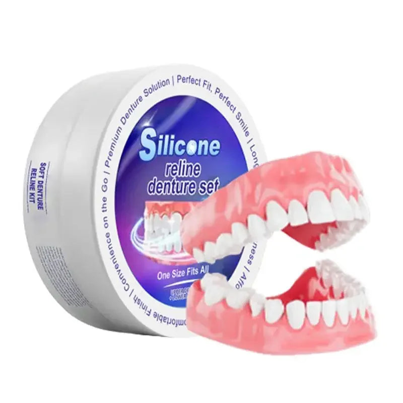 New Silicone Denture Set Temporary Orthodontic Teeth Fit Fake Teeth Oral Hygiene Care Whitening Simulation Braces for Daily Use