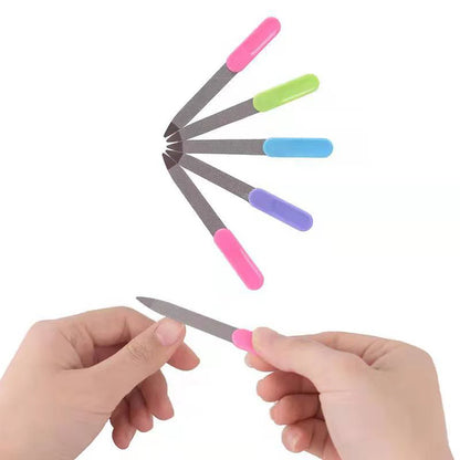 10 Pcs Stainless Dual Nail Files Metal Sanding File Pedicure Grooming For Professional Finger Toe Nail Care Manicure Tools Kits