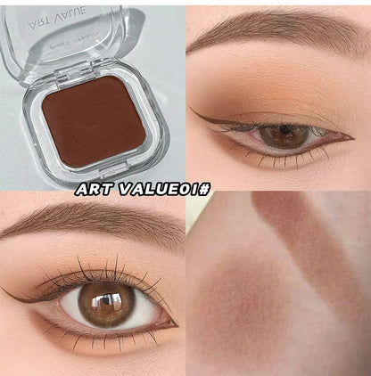 ART VALUE Single Color Eyeshadow Palette, Long-lasting, Matte & Shimmer Finish, No Fallout, Multi-color Eyeshadow for Makeup