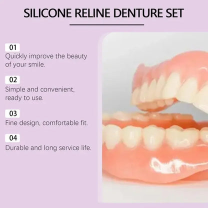 New Silicone Denture Set Temporary Orthodontic Teeth Fit Fake Teeth Oral Hygiene Care Whitening Simulation Braces for Daily Use