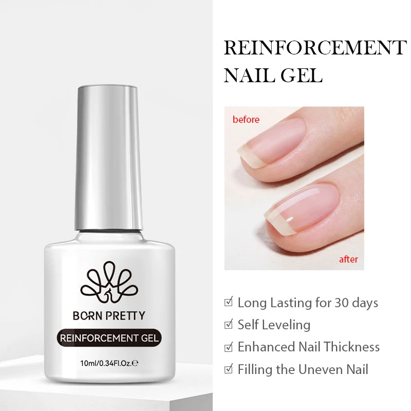 BORN PRETTY Sparkling Glass Bead Cat Magnetic Gel Nail Polish Flash White Spar Red Color Semi Permanent Soak Off UV Gel Varnish