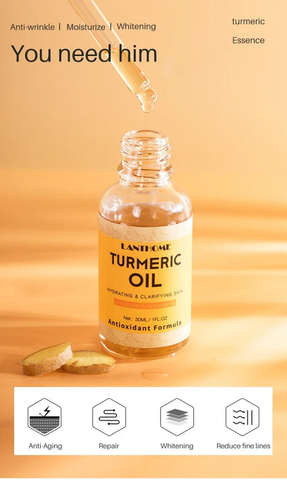 Turmeric Oil Anti Aging Reduce Wrinkles Fine Lines Moisturizer Facial Serum Bright Skin Care for Women Men Skin Care Products