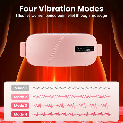 Heated Massage Warming Palace Belt Electric Period Cramp Massager for Menstrual Waist Stomach Abdominal Vibrating Heating Pad