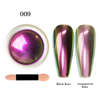 12-Color Glitter Magic Mirror Nail Powder Chameleon Aurora Pigments Multi-Chrome Shift Pigment Iridescent Rainbow Holo Nail Art*