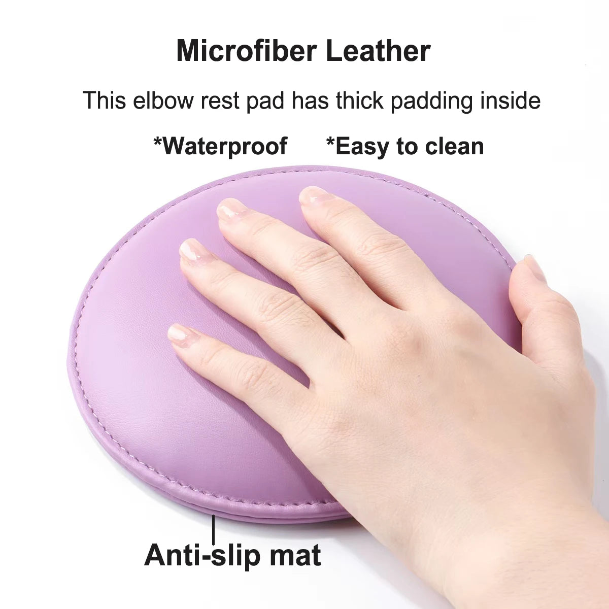 Round Microfiber Leather Elbow Rest Pad Professional Non-Slip Nail Technician Hand Rest Pillow for nail Salon Manicure Elbow Pad