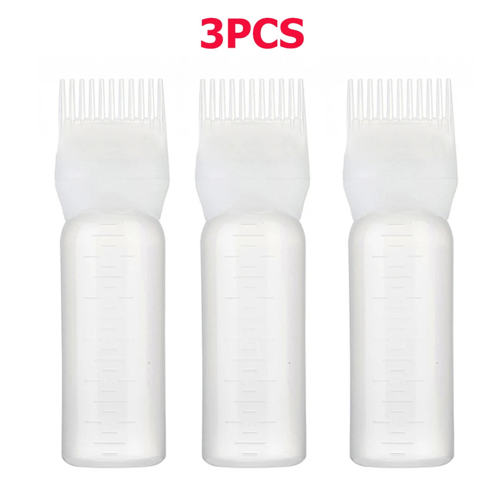 3pcs180ml Hair Oil Applicator Bottle Repeatable Filling Bottle Oil Applicator Bottle for Hair Professional Hairdressing Tools