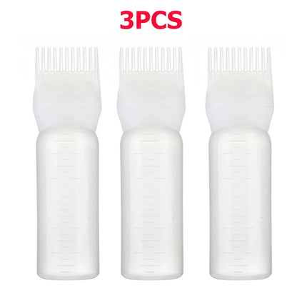 3pcs180ml Hair Oil Applicator Bottle Repeatable Filling Bottle Oil Applicator Bottle for Hair Professional Hairdressing Tools