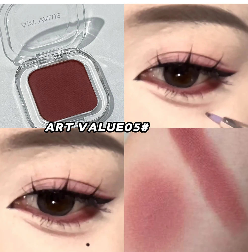ART VALUE Single Color Eyeshadow Palette, Long-lasting, Matte & Shimmer Finish, No Fallout, Multi-color Eyeshadow for Makeup
