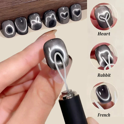 full Set Nail Art Cat Eye Magnet Auxiliary Tools For Black Hole Cat Eye&French&Love-heart&Rabbit Design Magnetic Cat Eye Gel