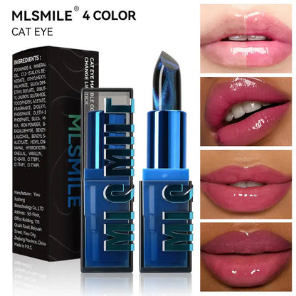 MLSMILE New Upgrade Cat Eye Temperature Change Thousands Of Colors Fine Glitter Non-Stick Cup Color Changing Lipstick