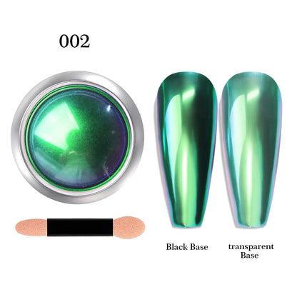 12-Color Glitter Magic Mirror Nail Powder Chameleon Aurora Pigments Multi-Chrome Shift Pigment Iridescent Rainbow Holo Nail Art*