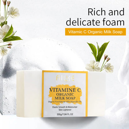 AILKE Vitamin C Set, Reduce Dark Spots, with Lightening Body Lotion, Even Tone Face Cream, Whitening Serum, Brightening Soap