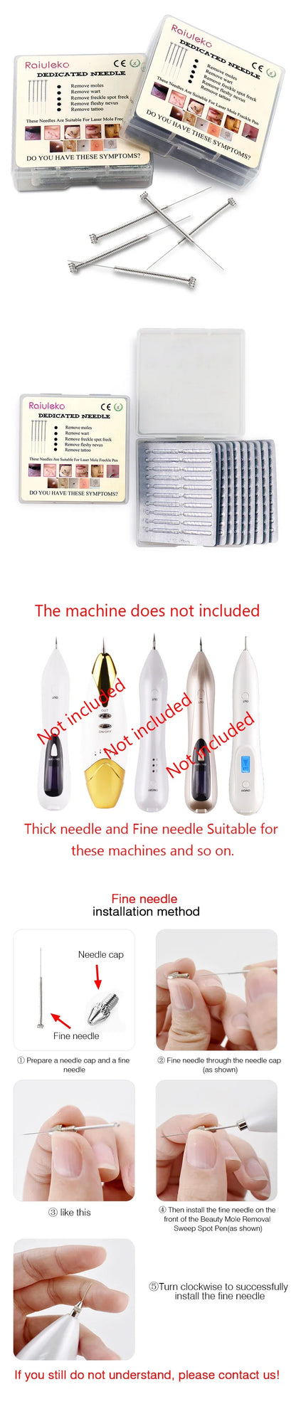100&200Pcs Plasma Pen Needles For Spot Mole Freckle Body Tattoo Removal Point Pen Skin Beauty Care Dedicated Needle Replacement