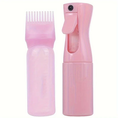 Hair Oil Applicator Set, Root Comb Applicator, Hair Oil Applicator, Fine Mist Sprayer, Hair Dye Bottle, Barber Shop Tools, 2 Pcs