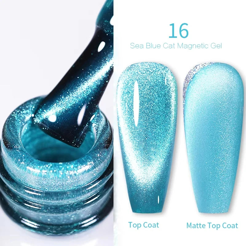 BORN PRETTY Sparkling Glass Bead Cat Magnetic Gel Nail Polish Flash White Spar Red Color Semi Permanent Soak Off UV Gel Varnish