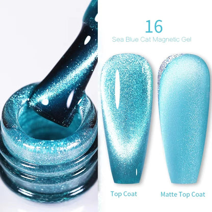 BORN PRETTY Sparkling Glass Bead Cat Magnetic Gel Nail Polish Flash White Spar Red Color Semi Permanent Soak Off UV Gel Varnish
