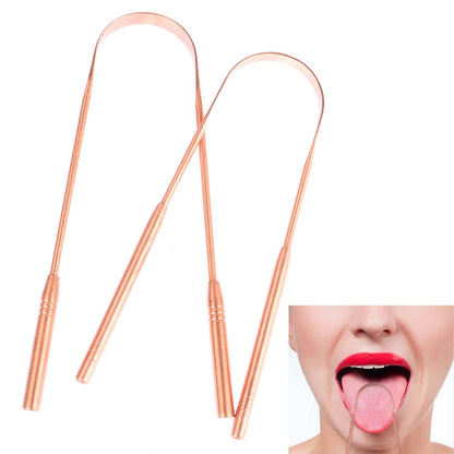 1PCS Copper Tongue Scraper Cleaner Scraper Toothbrush Dental Oral Care Hygiene Health Care Tool For Men Women