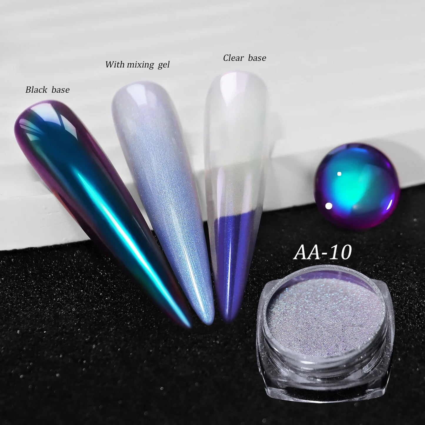 1 Jar Universal Laser Nail Glitter Holographic Powder Transparent Laser Magic Aurora Mirror Glitter UV Gel Pigment Dust