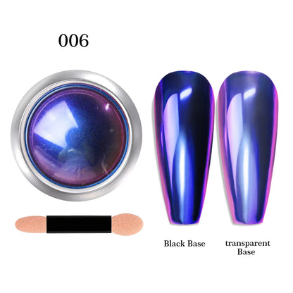 12-Color Glitter Magic Mirror Nail Powder Chameleon Aurora Pigments Multi-Chrome Shift Pigment Iridescent Rainbow Holo Nail Art*