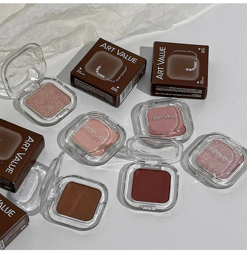 ART VALUE Single Color Eyeshadow Palette, Long-lasting, Matte & Shimmer Finish, No Fallout, Multi-color Eyeshadow for Makeup